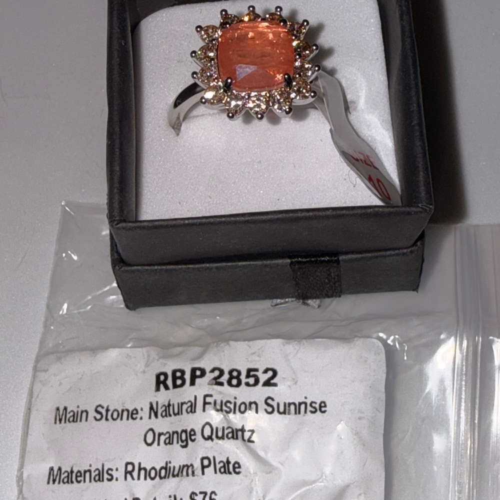 Natural Fusion Sunrise Orange Quartz Ring